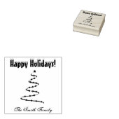 パーソナライズされたクリスマスツリーホリデーファミリー ラバースタンプ (押印)