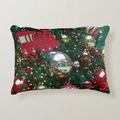 パーソナライズされたクリスマスツリーユニオン駅列車 アクセントクッション (正面)