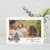 パーソナライズされたクリスマスツリー付きカード 招待状 (スタンド正面)