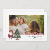 パーソナライズされたクリスマスツリー付きカード 招待状 (正面/裏面)