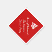 パーソナライズされたクリスマスツリー付きクリスマスナプキン スタンダードカクテルナプキン (角)