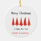 パーソナライズされたクリスマスツリー写真オーナメントカスタム, セラミックオーナメント (裏面)