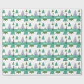 パーソナライズされたクリスマスツリー水彩画 ラッピングペーパー (フラット)