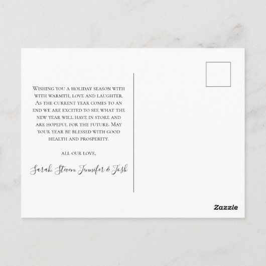 パーソナライズされたクリスマスツリー科 ポストカード (裏面)