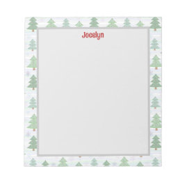 パーソナライズされたクリスマスツリー縁どフェスティバル ノートパッド