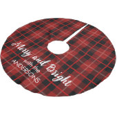 パーソナライズされたクリスマスツリー赤スカート ブラッシュドポリエステルツリースカート (アングル)