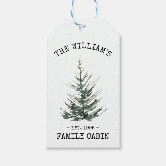 パーソナライズされたクリスマスツリー農家 ギフトタグ (正面)