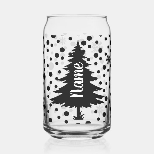 パーソナライズされたクリスマスツリー ガラス缶 (左)