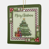 パーソナライズされたクリスマスツリー、ギフト楽しいクリスマス セラミックオーナメント (左)