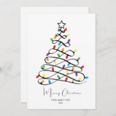 パーソナライズされたクリスマスツリー シーズンカード (正面/裏面)