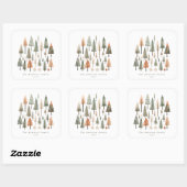 パーソナライズされたクリスマスツリー スクエアシール (シート)