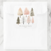 パーソナライズされたクリスマスツリー スクエアシール (バッグ)