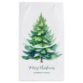 パーソナライズされたクリスマスツリー スモールペーパーバッグ (裏面)