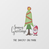 パーソナライズされたクリスマスツリー&格言 ウィンドウサイン (シート)