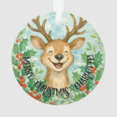 パーソナライズされたクリスマストナカイオーナメント オーナメント (裏面)