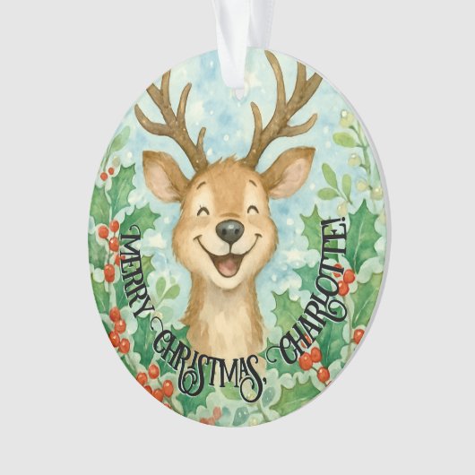 パーソナライズされたクリスマストナカイオーナメント オーナメント (正面)