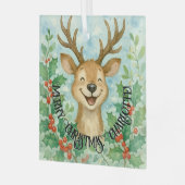 パーソナライズされたクリスマストナカイオーナメント ガラスオーナメント (正面左)