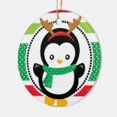 パーソナライズされたクリスマストナディアペンギン セラミックオーナメント (左)