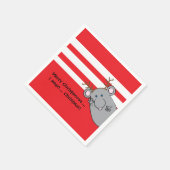 パーソナライズされたクリスマスナプキンス「クリスメリーマウス」 スタンダードカクテルナプキン (角)