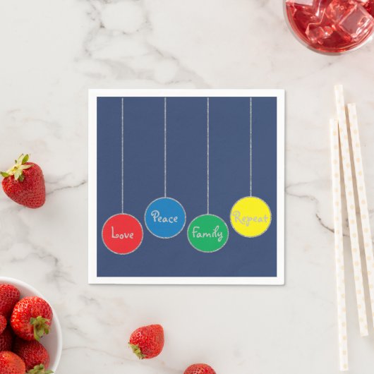 パーソナライズされたクリスマスナプキン「ツリーオーナメント」 スタンダードカクテルナプキン (インサイチュ)