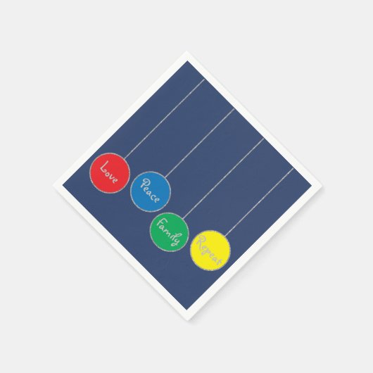 パーソナライズされたクリスマスナプキン「ツリーオーナメント」 スタンダードカクテルナプキン (角)