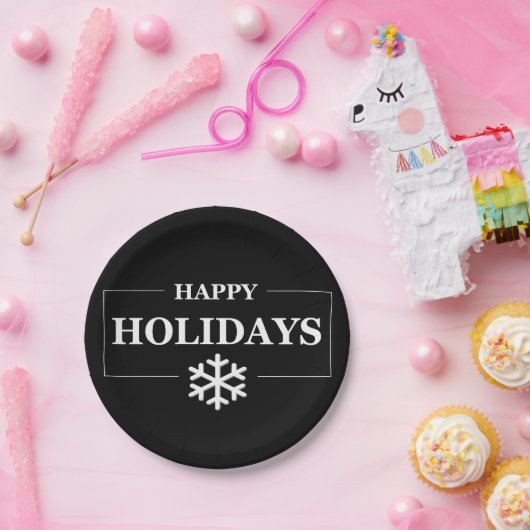 パーソナライズされたクリスマスハッピーカスタムホリデー ペーパープレート (パーティー)