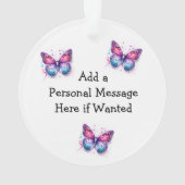 パーソナライズされたクリスマスバタフライホリデーキープサケ オーナメント (裏面)