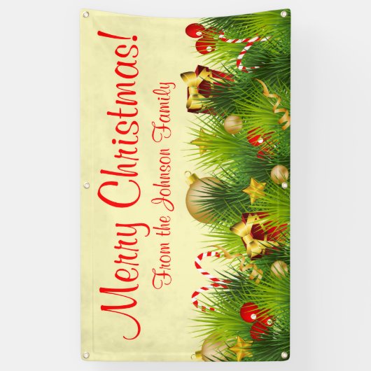 パーソナライズされたクリスマスバナーギフトオーナメント 横断幕 (縦)