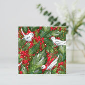 パーソナライズされたクリスマスバーズフラットホリデーカード シーズンカード (スタンド正面)