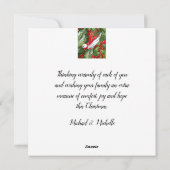 パーソナライズされたクリスマスバーズフラットホリデーカード シーズンカード (裏面)