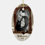 パーソナライズされたクリスマスバーラップディアフォトオーナメント セラミックオーナメント (右)