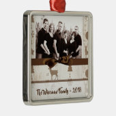 パーソナライズされたクリスマスバーラップディアフォトオーナメント メタルオーナメント (右)