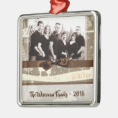 パーソナライズされたクリスマスバーラップディアフォトオーナメント メタルオーナメント (左)