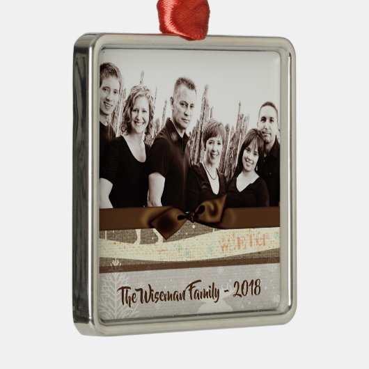 パーソナライズされたクリスマスバーラップディアフォトオーナメント メタルオーナメント (右)