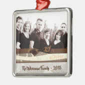 パーソナライズされたクリスマスバーラップディアフォトオーナメント メタルオーナメント (左)