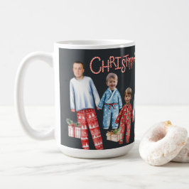 パーソナライズされたクリスマスパジャマ写真マグカップ コーヒーマグカップ