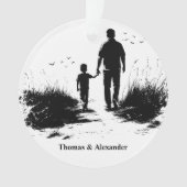 パーソナライズされたクリスマスパパ&ソン オーナメント (正面)