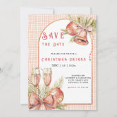 パーソナライズされたクリスマスパーティー保存日 招待状 (正面)
