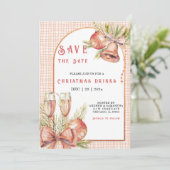 パーソナライズされたクリスマスパーティー保存日 招待状 (スタンド正面)