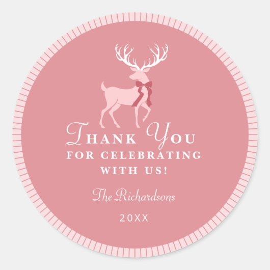 パーソナライズされたクリスマスパーティー特典シール ラウンドシール (正面)