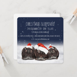 パーソナライズされたクリスマスパーティー/スリープバー招待状