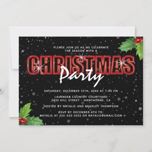 パーソナライズされたクリスマスパーティー 招待状 (正面)