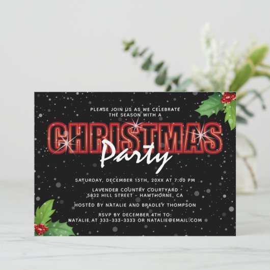 パーソナライズされたクリスマスパーティー 招待状 (スタンド正面)