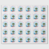 パーソナライズされたクリスマスパーム ラッピングペーパー (フラット)