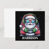 パーソナライズされたクリスマスビデオゲームサンタXmas シーズンカード (正面/裏面)