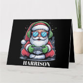 パーソナライズされたクリスマスビデオゲーム サンタ Xmas カード (正面)