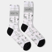 パーソナライズされたクリスマスピンクホリデーツリートナカイ ソックス (右)