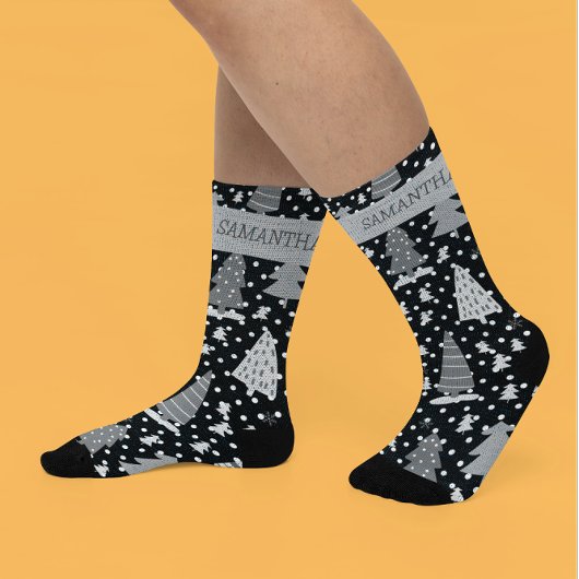 パーソナライズされたクリスマスピンクホリデーツリー ソックス