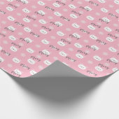 パーソナライズされたクリスマスピンクポーラーベアーガール ラッピングペーパー (角)