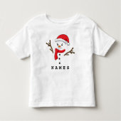 パーソナライズされたクリスマスフェスティバルおもしろい雪だるま トドラーTシャツ (正面)